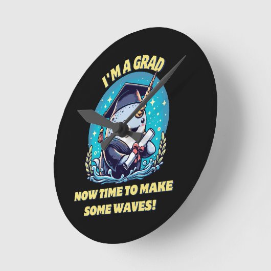 Ich bin ein Narwal-Absolvent! Jetzt Zeit, eine Wel Runde Wanduhr (Winkel)