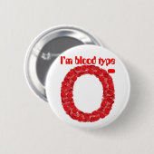 Ich bin ein negativer Bluttyp O Button (Vorne & Hinten)