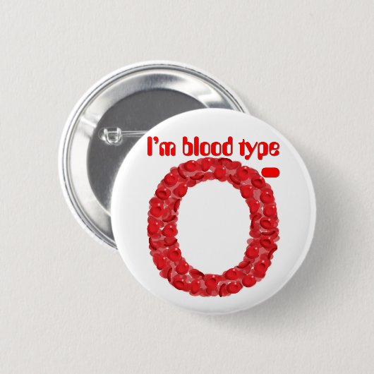Ich bin ein negativer Bluttyp O Button (Vorne & Hinten)