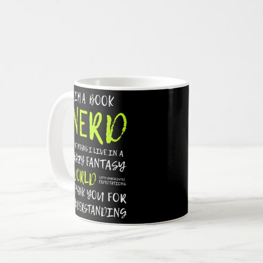 Ich bin ein Nerd für Bücher Kaffeetasse (Vorderseite Links)