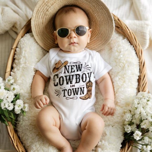 Ich bin ein neuer Cowboy in der Stadt Baby Strampler