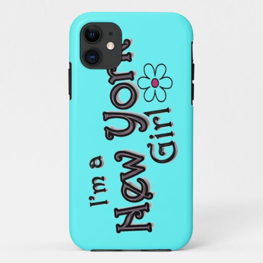 Ich bin ein New- Yorkmädchen, Blume, blaue iPhone Case-Mate iPhone Hülle (Rückseite)