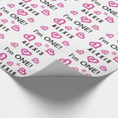 Ich bin EIN niedlicher rosa Herz-individueller Geschenkpapier (Ecke)