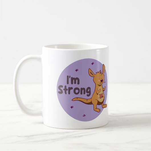 Ich bin ein niedliches Kawaii Baby Kangaroo braun Kaffeetasse (Links)