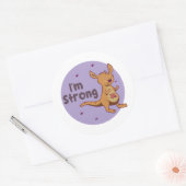 Ich bin ein niedliches Kawaii Baby Kangaroo braun  Runder Aufkleber (Umschlag)