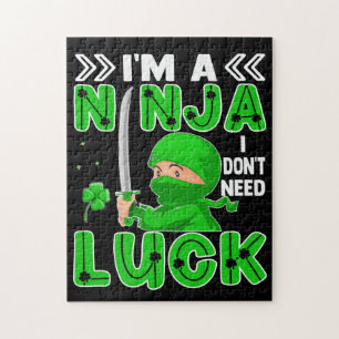 Ich bin ein Ninja, ich brauche kein Glück St. Patr Puzzle