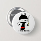 Ich bin ein Ninja (Knopf) Button (Vorne & Hinten)