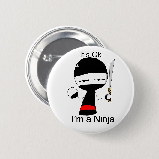 Ich bin ein Ninja (Knopf) Button (Vorne & Hinten)