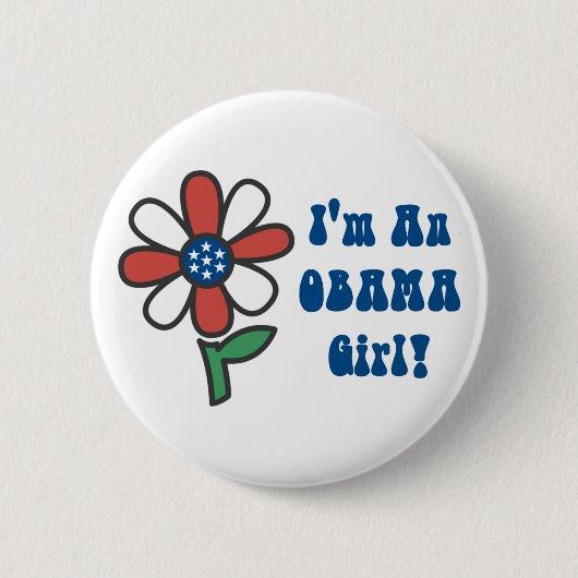 Ich bin ein Obama-Girl-Buttons Button (Vorderseite)