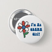 Ich bin ein Obama-Girl-Buttons Button (Vorne & Hinten)