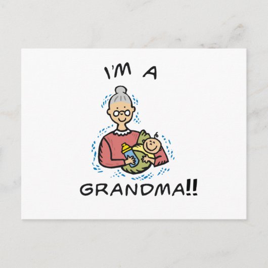 Ich bin ein Oma-Oma und Baby Postkarte (Vorderseite)