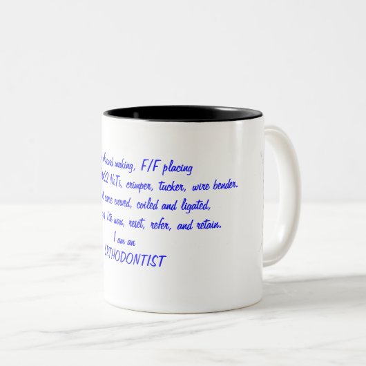 Ich bin ein Orthodontist Zweifarbige Tasse (VorderseiteRechts)