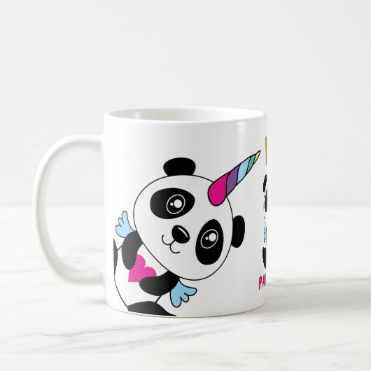 Ich bin ein Pandicorn - niedlicher PandaUnicorn Kaffeetasse (Links)