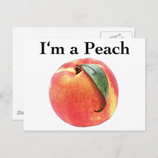 Ich bin ein Peach Postkarte (Vorne/Hinten)
