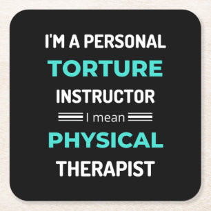 Ich bin ein Personal Torture Instructor, ich Gemei Rechteckiger Pappuntersetzer