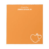 Ich bin ein Personalisierter Name Elegant des Kran Notizblock (Vorderseite)