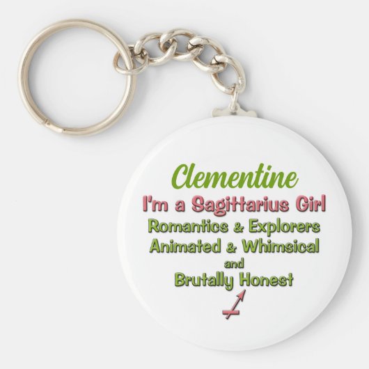 Ich bin ein Personalisierter Sagittarius-Girl-Schl Schlüsselanhänger (Vorne)