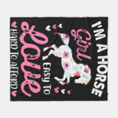 Ich bin ein Pferdemädchen, das leicht zu Liebe ist Fleecedecke (Vorderseite (Horizontal))