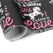 Ich bin ein Pferdemädchen, das leicht zu Liebe ist Geschenkpapier (Rolleneckpunkt)