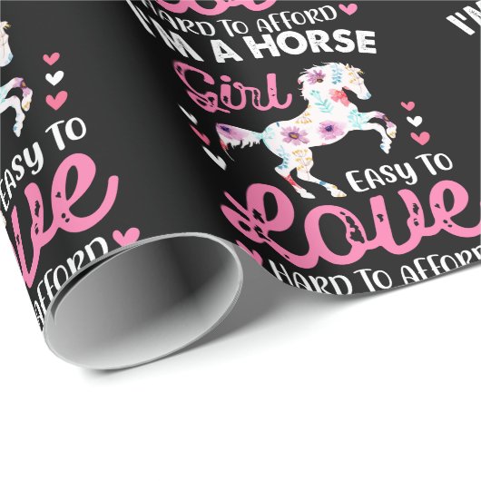 Ich bin ein Pferdemädchen, das leicht zu Liebe ist Geschenkpapier (Rolleneckpunkt)