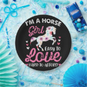 Ich bin ein Pferdemädchen, das leicht zu Liebe ist Pappteller (Party)