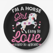 Ich bin ein Pferdemädchen, das leicht zu Liebe ist Pappteller (Vorderseite)