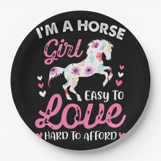 Ich bin ein Pferdemädchen, das leicht zu Liebe ist Pappteller (Vorderseite)