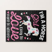 Ich bin ein Pferdemädchen, das leicht zu Liebe ist Puzzle (Horizontal)