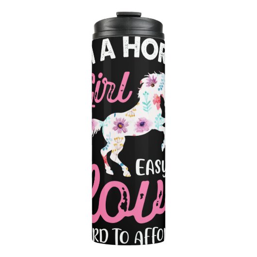 Ich bin ein Pferdemädchen, das leicht zu Liebe ist Thermosbecher (Vorderseite)