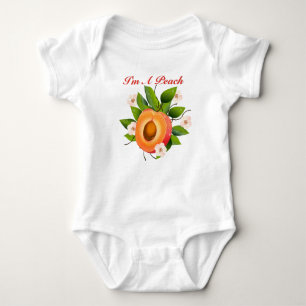 "Ich bin ein Pfirsich" Niedlich Pfirsichobst Baby Strampler