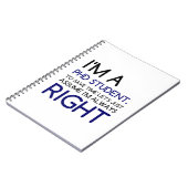 ICH BIN EIN PHD-STUDENT NOTIZBLOCK (Linke Seite)