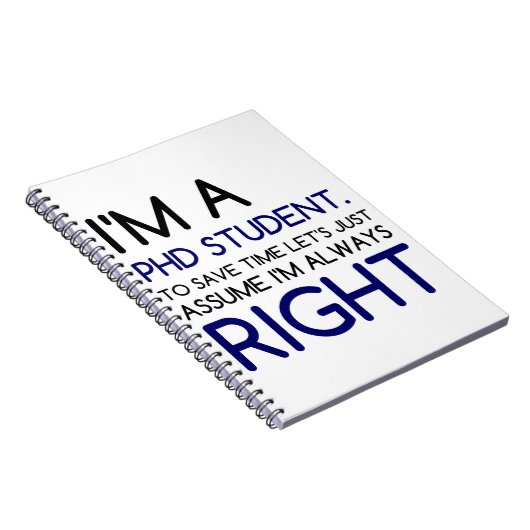 ICH BIN EIN PHD-STUDENT NOTIZBLOCK (Rechte Seite)