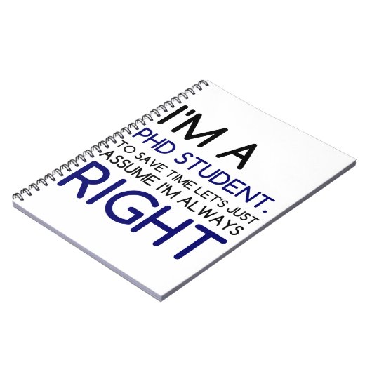 ICH BIN EIN PHD-STUDENT NOTIZBLOCK (Linke Seite)