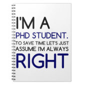 ICH BIN EIN PHD-STUDENT NOTIZBLOCK (Vorderseite)