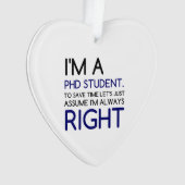 ICH BIN EIN PHD-STUDENT ORNAMENT (Vorderseite)