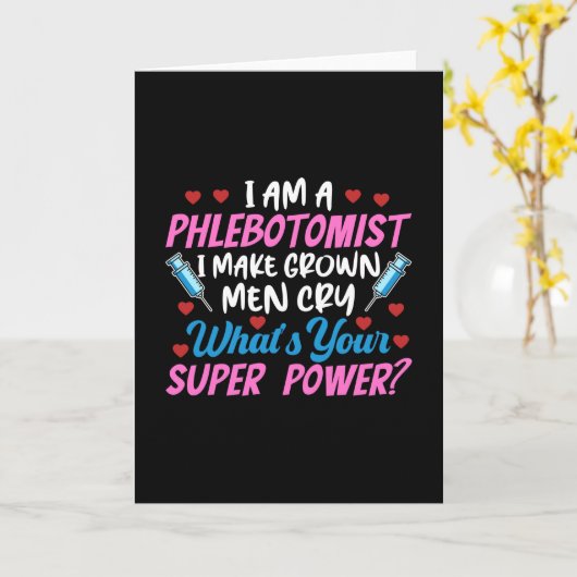 Ich bin ein Phlebotomist Karte (Gelbe Blume)