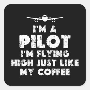 Ich bin ein Pilot, der hoch und lustig fliegt Quadratischer Aufkleber