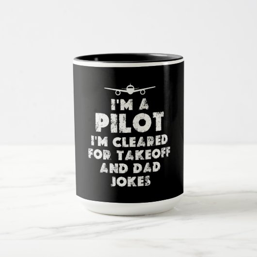 Ich bin ein Pilot Lustige Papa-Witze Tasse (Zentrum)