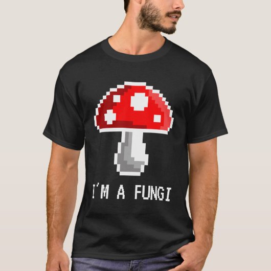 Ich bin ein Pilz-Pixel-Pilz-T - Shirt (dunkel) (Vorderseite)