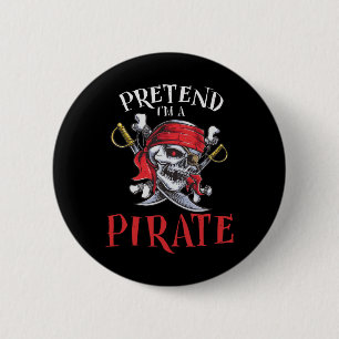 Ich bin ein Piraten-Skull-Halloween-Kostüm Button