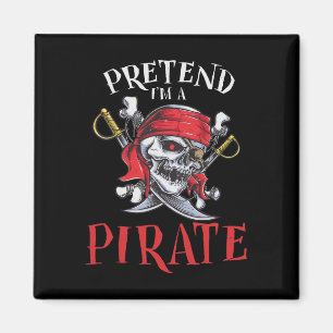 Ich bin ein Piraten-Skull-Halloween-Kostüm Magnet