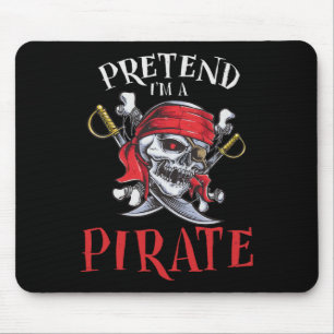 Ich bin ein Piraten-Skull-Halloween-Kostüm Mousepad