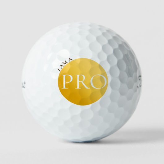 ICH BIN EIN PROFI | Benutzerdefinierter goldener G Golfball (Vorderseite)