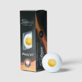 ICH BIN EIN PROFI | Benutzerdefinierter goldener G Golfball (Verpackung)