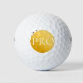 ICH BIN EIN PROFI | Benutzerdefinierter goldener G Golfball (Vorderseite)