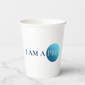ICH BIN EIN PROFI | Fetter minimaler blauer Kreis Pappbecher (Rückseite)