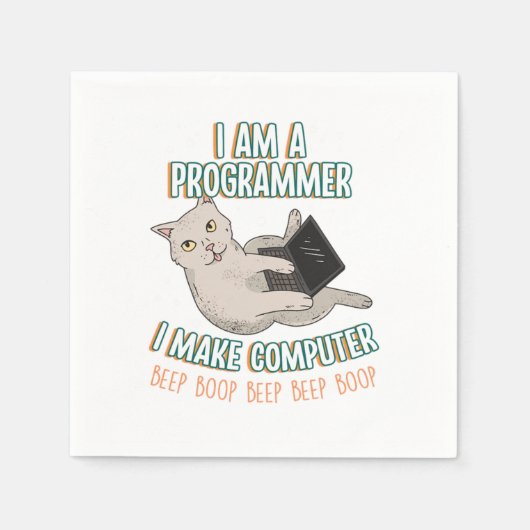 Ich bin ein Programmierer-Coder-Entwickler-Compute Serviette (Vorderseite)