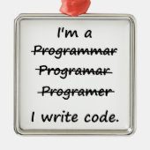 Ich bin ein Programmierer, den ich Silbernes Ornament (Vorne)