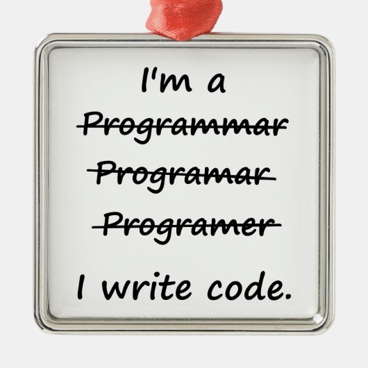 Ich bin ein Programmierer, den ich Silbernes Ornament (Vorne)