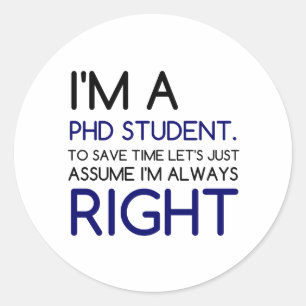 ICH BIN EIN PROMOVIERENDER STUDENT RUNDER AUFKLEBER